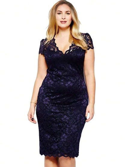 【S-5XL】2024 Noua Rochie Eleganta din Dantela Marime Plus