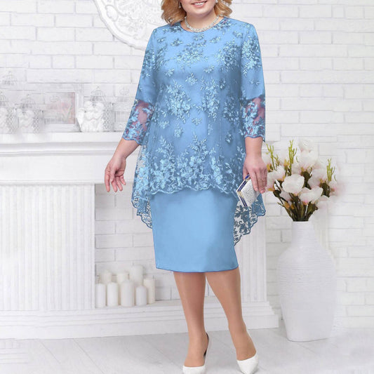 【S-5XL】2024 noua rochie de seara din dantela broderie rochie de seara din doua piese