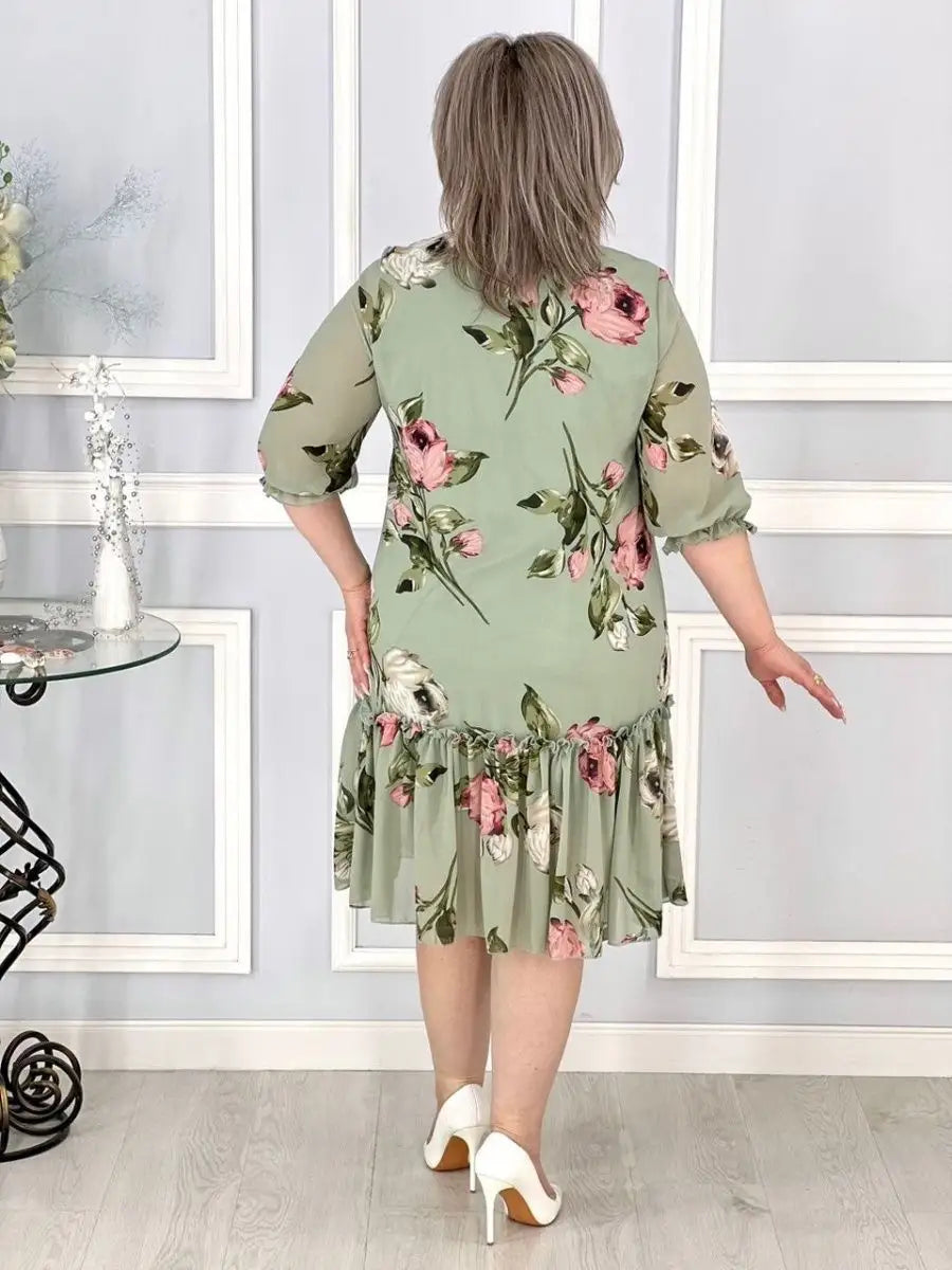 🔥🔥【Vânzare de lichidare 80%OFF】【S-5XL】2024 rochie din sifon noua cu jumatate de maneca cu maneci imbinate