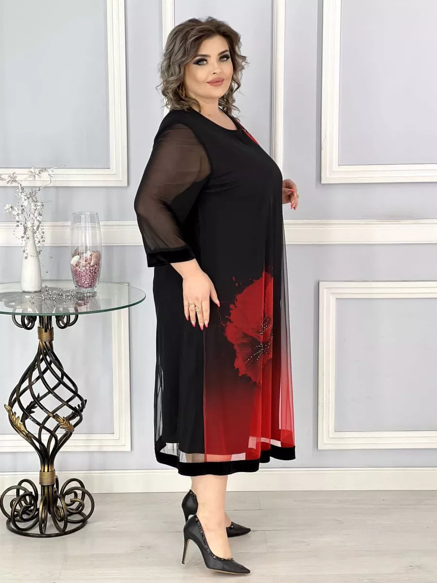 🔥🔥【Vânzare de lichidare 80%OFF】【S-5XL】rochie la modă și elegantă din șifon imprimat în stil nou