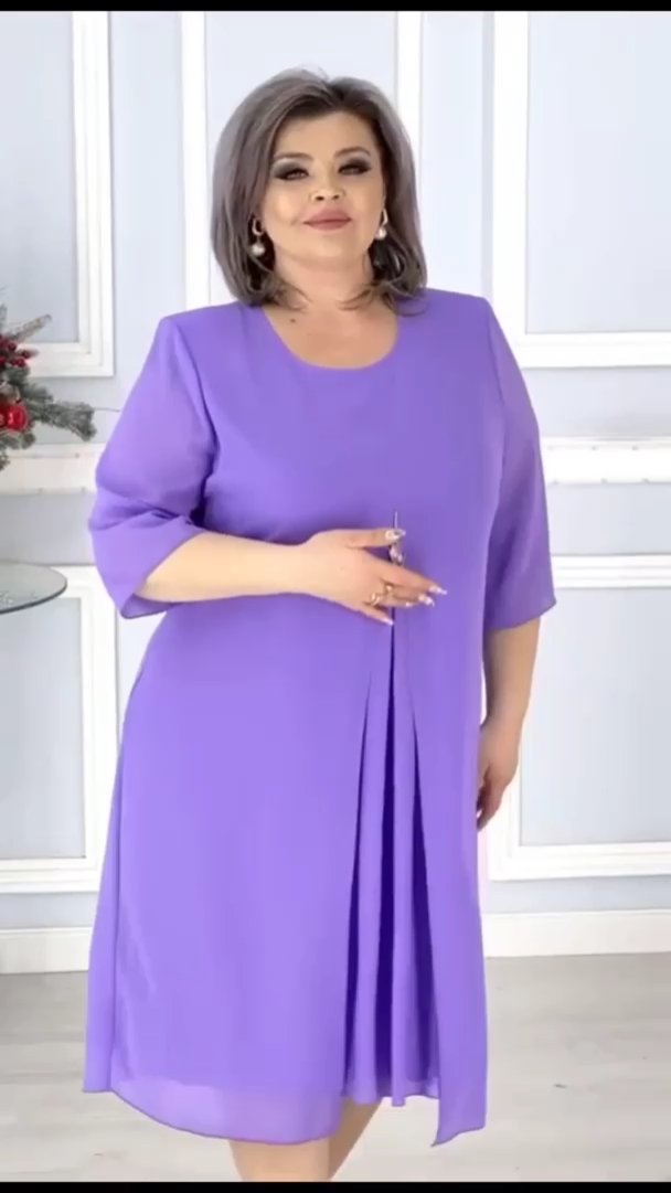 🔥【S-5XL】2024 Rochie simplă și colorată din șifon, confortabilă și la modă