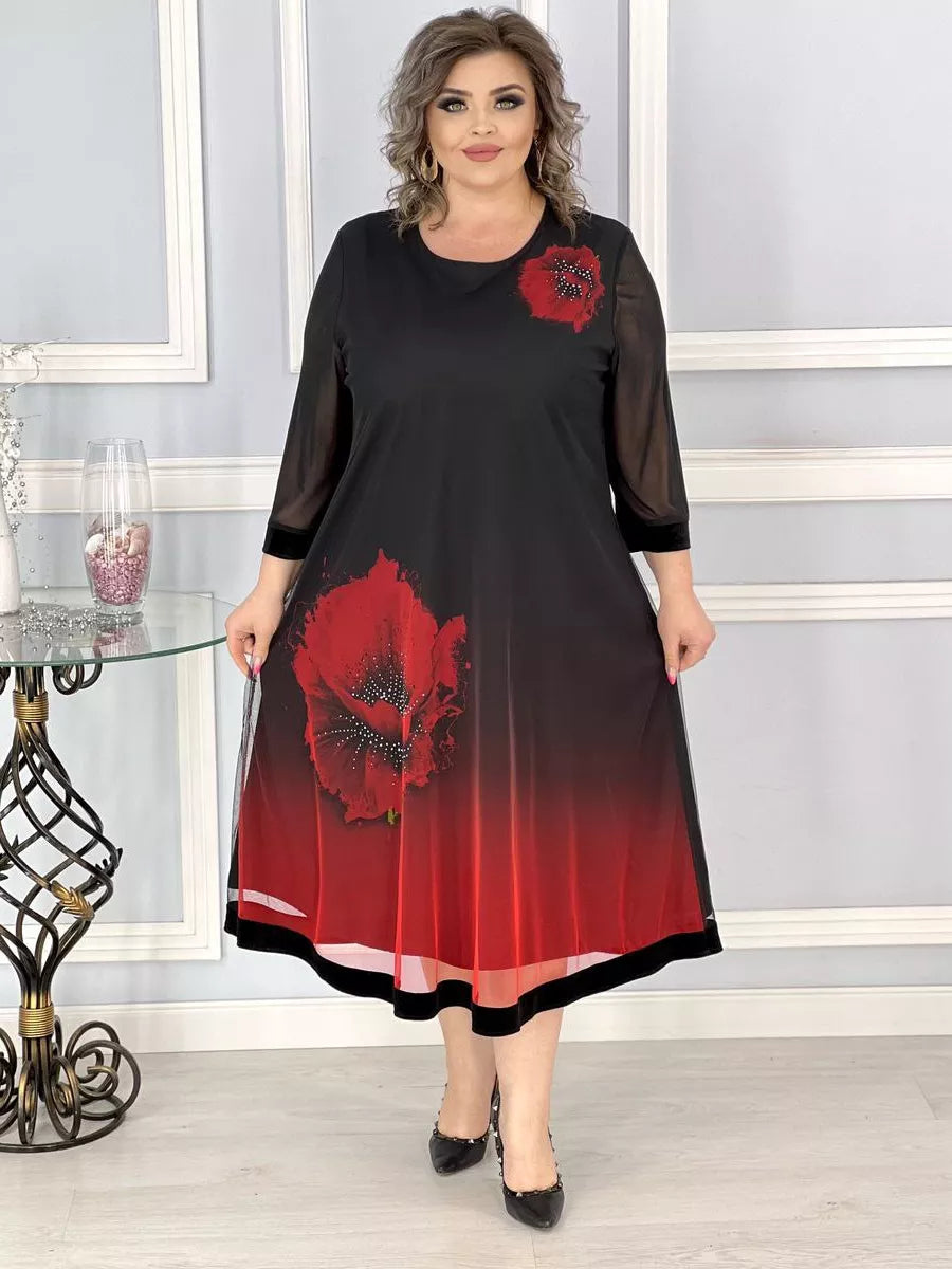 🔥🔥【Vânzare de lichidare 80%OFF】【S-5XL】rochie la modă și elegantă din șifon imprimat în stil nou