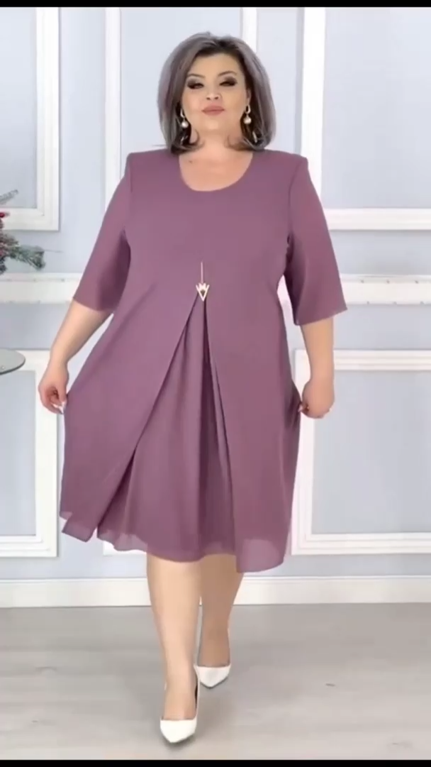 🔥【S-5XL】2024 Rochie simplă și colorată din șifon, confortabilă și la modă