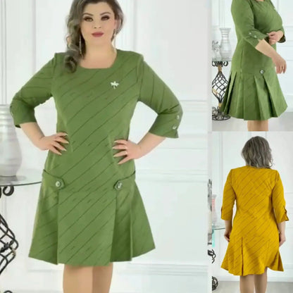 【S-5XL】2024 Noua rochie cu talie Rochie imprimata dama de vara