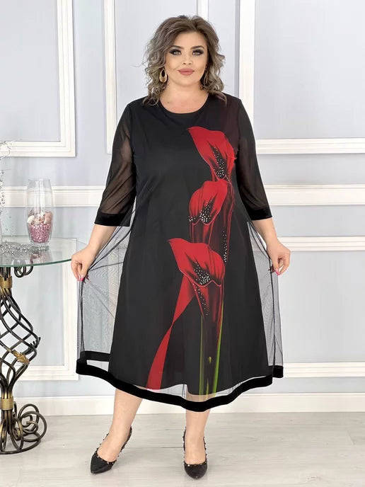 🔥🔥【Vânzare de lichidare 80%OFF】【S-5XL】rochie la modă și elegantă din șifon imprimat în stil nou