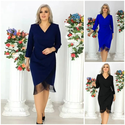 🔥🔥【Vânzare de lichidare 80%OFF】【S-5XL】2024 noua culoare solida marime mare rochie simpla subtire