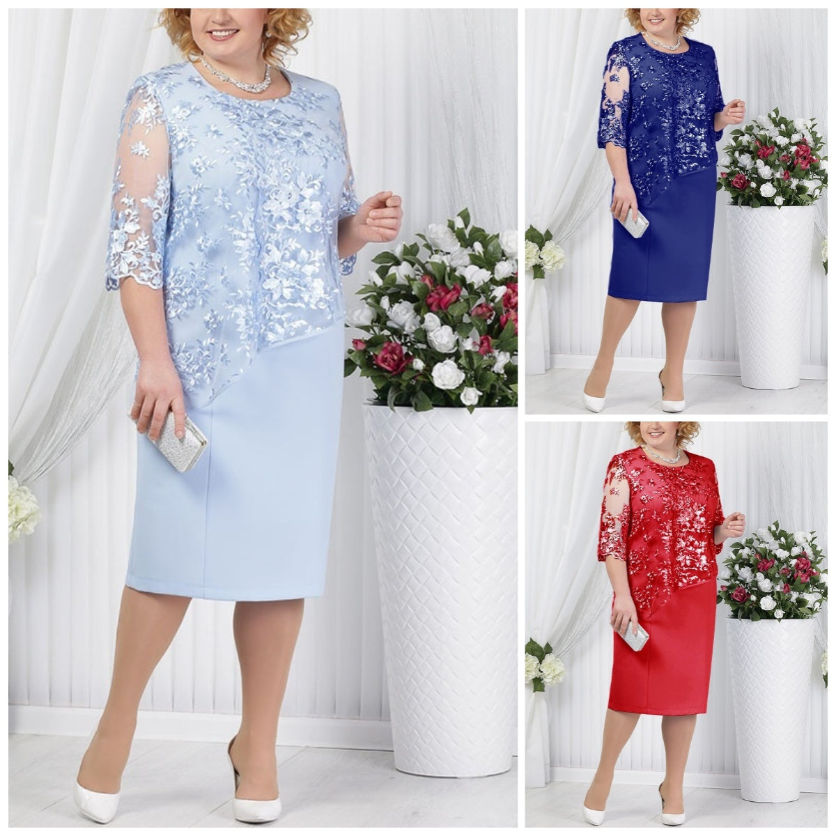 🔥🔥【Vânzare de lichidare 80%OFF】S-5XL】2024 rochie formală elegantă cu cusături din dantelă în stil nou