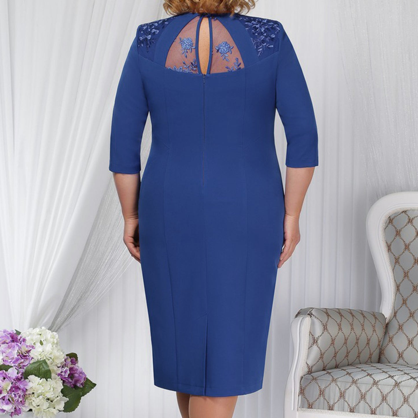 【S-5XL】2024 rochie elegantă din două piese imitație de dantelă stil nou