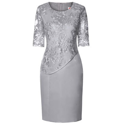 🔥🔥【Vânzare de lichidare 80%OFF】S-5XL】2024 rochie formală elegantă cu cusături din dantelă în stil nou