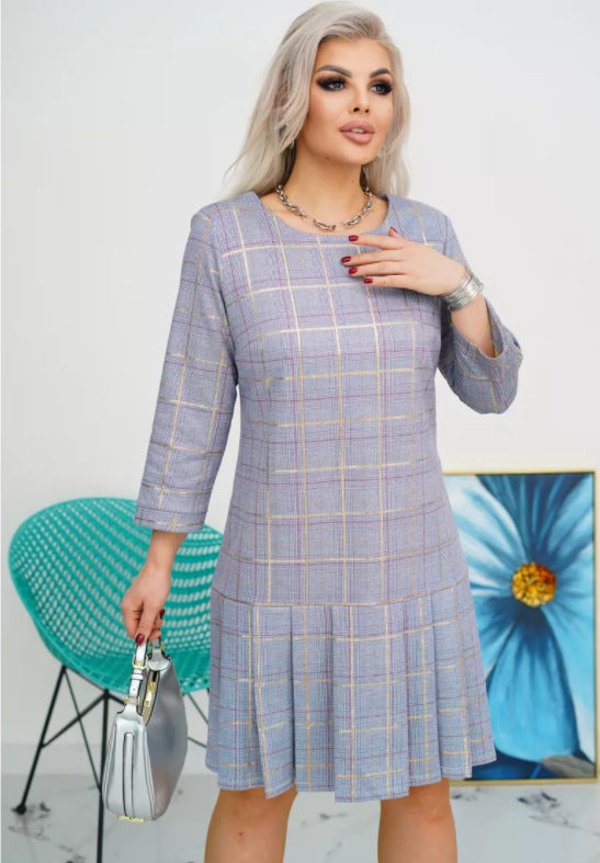 💜💚【S-5XL】Rochie plisată la modă de înaltă calitate