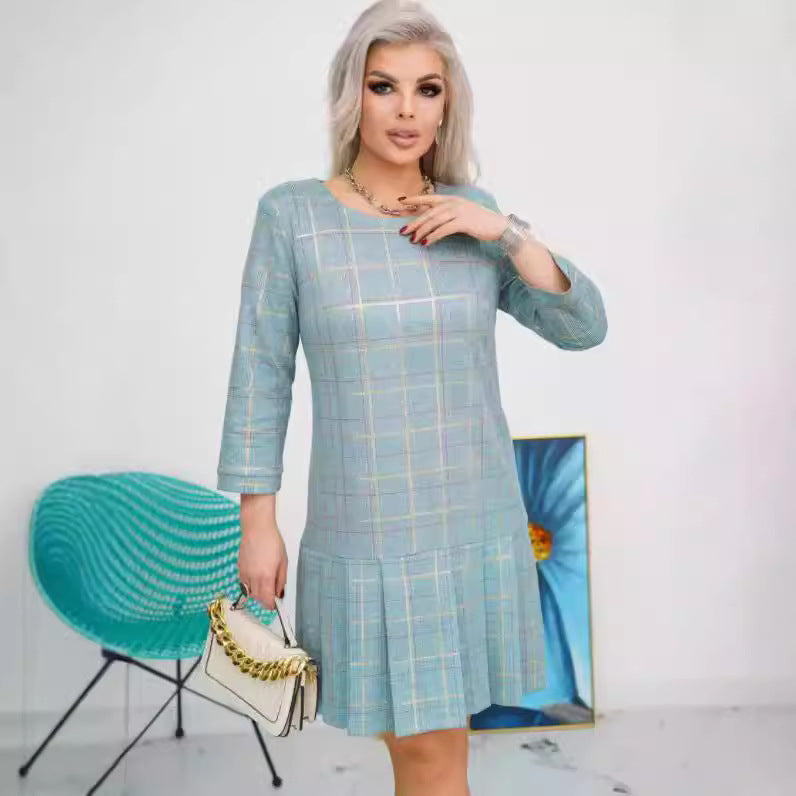 💜💚【S-5XL】Rochie plisată la modă de înaltă calitate