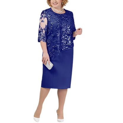 🔥🔥【Vânzare de lichidare 80%OFF】S-5XL】2024 rochie formală elegantă cu cusături din dantelă în stil nou