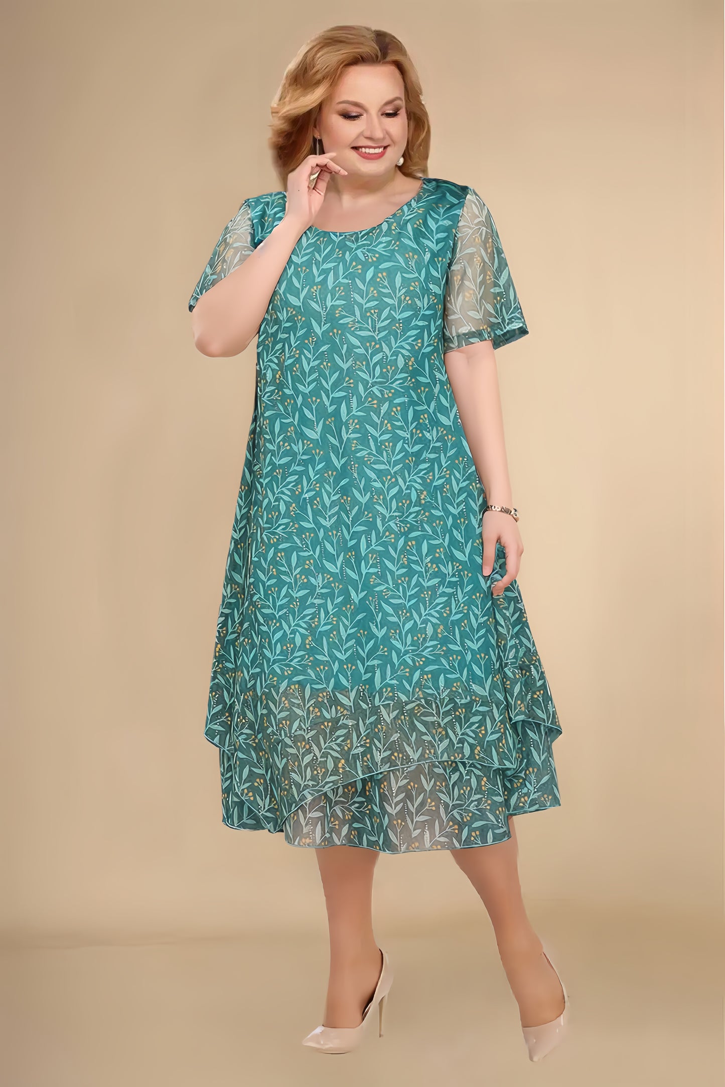 【L-5XL】2024 noua rochie subtire din sifon, marime mare