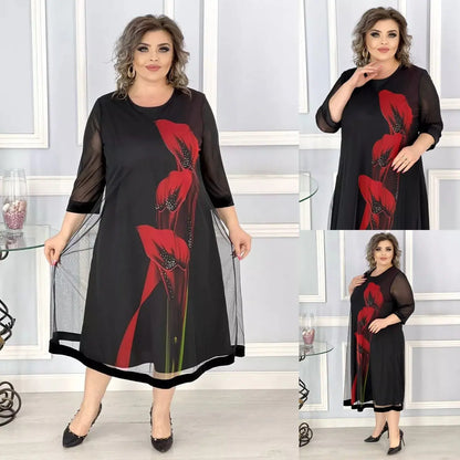 🔥🔥【Vânzare de lichidare 80%OFF】【S-5XL】rochie la modă și elegantă din șifon imprimat în stil nou